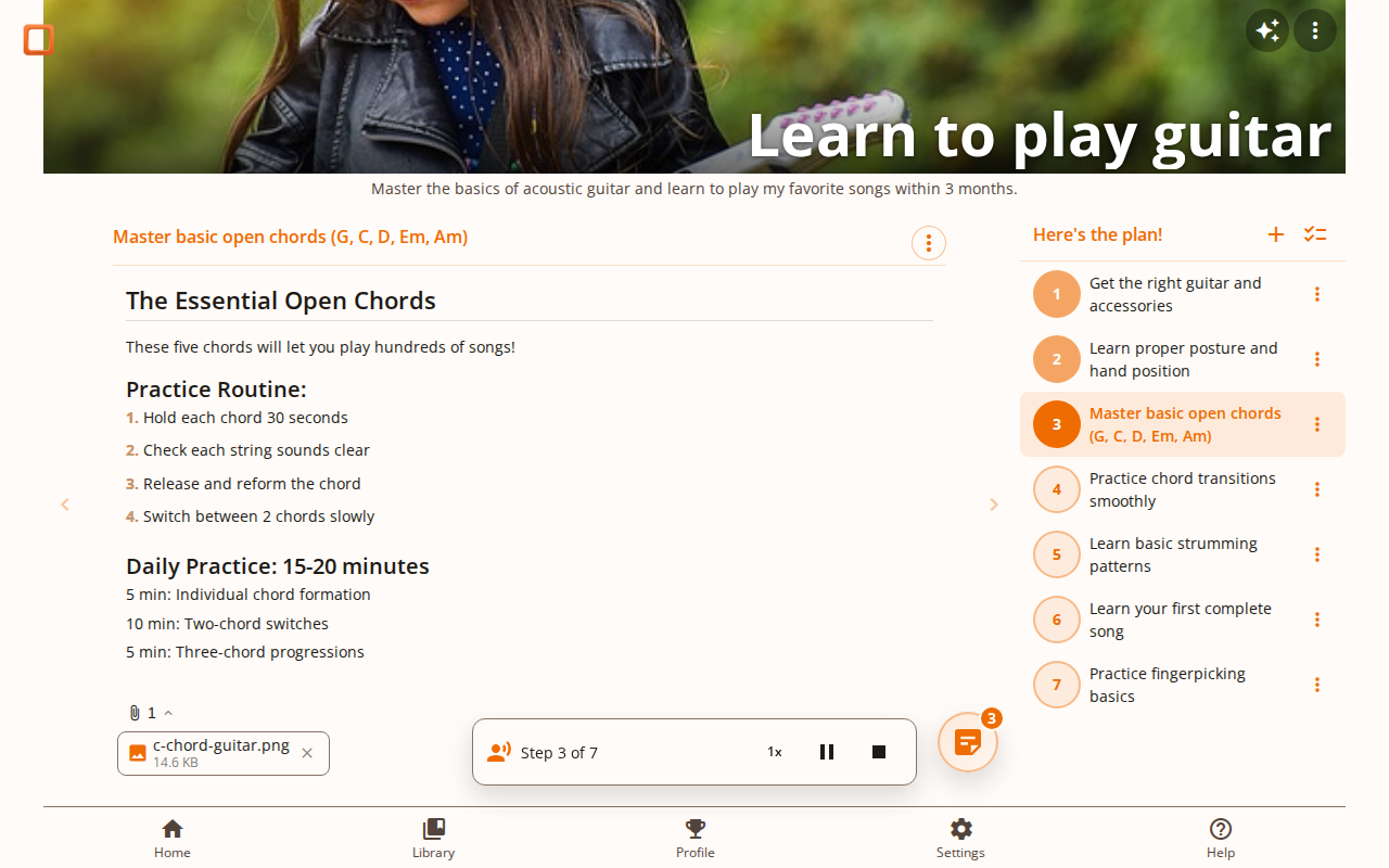 Read Aloud floating control bar