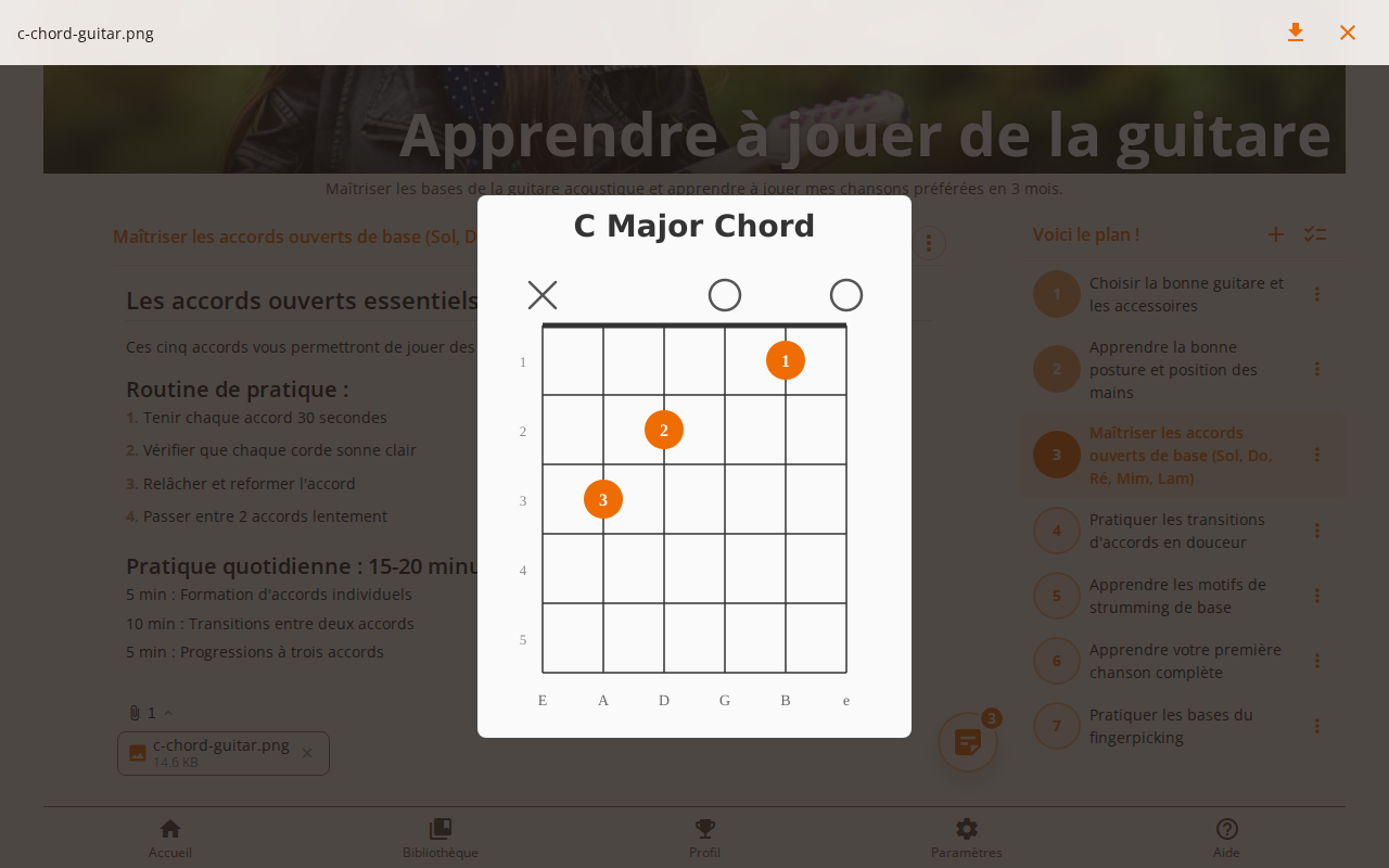 Capture d'écran montrant la visionneuse de pièces jointes affichant une image avec des flèches de navigation